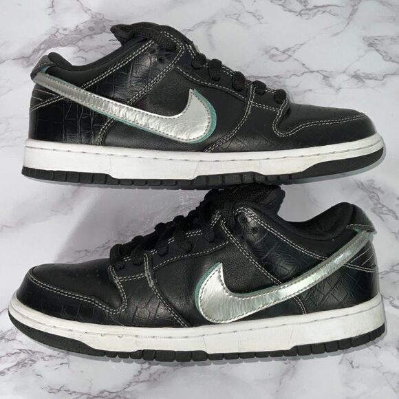 Nike Diamond Supply Co. x Dunk Low Pro SB Black Diamond 2018 7M 8.5W - Picture 3 of 12